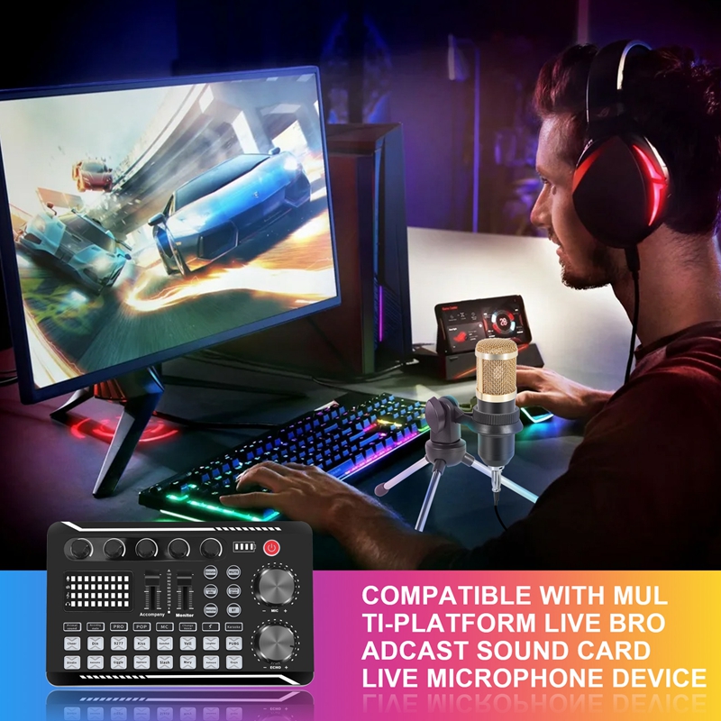 F998 Sound Card Kit,BM-800 Mic - Condenser Microphone Kit 评论和价格